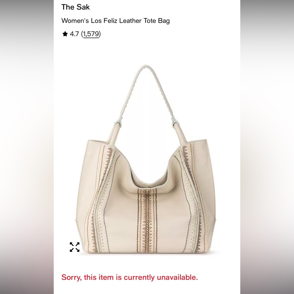 NWOT The Sak Los Feliz Large Leather Tote Bag